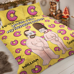 Personalized Gift For Couple Quilt Bed Set, Funny Cartoon Couple 02TODT080724HG - Blanket - GoDuckee