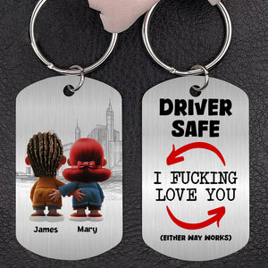 Personalized Gifts For Couple Keychain Funny Couple 03OHDT301224 - Keychains - GoDuckee