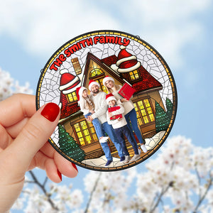 Custom Photo Gifts For Family Christmas Stained Glass 05DGQN051024 - Ornament - GoDuckee