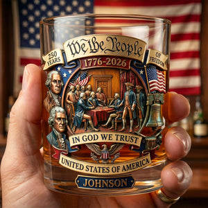 250th Anniversary 11oz Round Glass - Personalized Patriotic Gifts 02tyqn270226 - Glass - GoDuckee