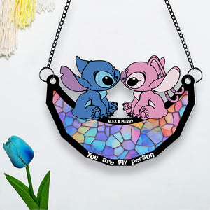 Personalized Gifts For Couple Suncatcher Window Hanging Ornament 01KAMH290524 - Ornaments - GoDuckee