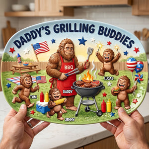 Bigfoot Dad Grilling Plate - Personalized Gifts For Dads 02natn200526 - Plates - GoDuckee