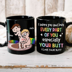 I Adore You And Love Every Part Of You, Personalized Mug, Gift For Couple, LGBT+ Couple - Coffee Mug - GoDuckee