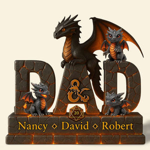 Fire Dragon Dad Acrylic Plaque Personalized Gifts For Dad 02NADT210425-Homacus