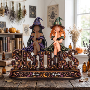 Witchy Sisters Forever Acrylic Plaque - Personalized Christmas Gift For Sisters 03NATN221026