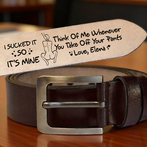 Cheeky Couple Secret Message Men's Belt - Personalized Gift For Him 01HULU270126 - Belts - GoDuckee