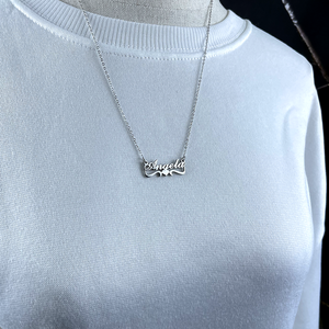 Personalized Name Necklace - Graceful Ribbon Charm 03 18acxx140325 - Necklace - GoDuckee