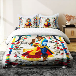 Personalized Gifts For Couple Quilt Bed Set Romantic Love Story 02HUMH220125 - Blanket - GoDuckee