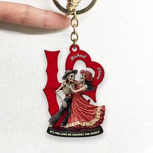 Personalized Gifts For Skull Couple Keychain 02OHDT070125 - Keychains - GoDuckee