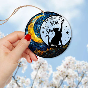 Brightest Star Suncatcher, Personalized Suncatcher Ornaments, Perfect Christmas Gifts And Tree Decor For Cat Lovers - Ornament - GoDuckee