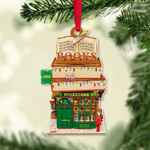 Personalized Bookstore Ornament, Christmas Acylic Ornament, Gift For Book Lover - Ornament - GoDuckee