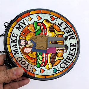 Personalized Gifts For Couple Stained Glass Suncatcher 05TGMH070125HG - Ornament - GoDuckee