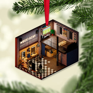 Barber Shop, Personalized Acrylic Ornament, Gift For Christmas, Christmas Ornament - Ornament - GoDuckee
