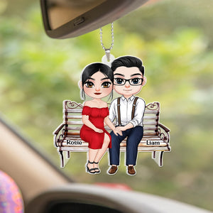 Couple Gift, Personalized Car Ornament, Couple Hugging Ornament - Ornament - GoDuckee