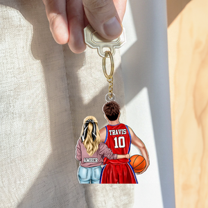 Personalized Gifts For Couple Keychain Basketball Couple 012QHHU200125TM - Keychains - GoDuckee