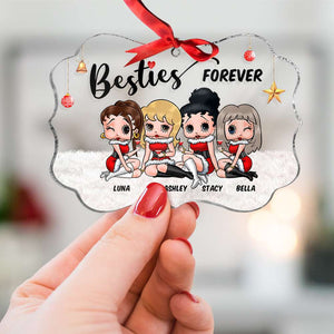 Bestie Forever, Gift For Bestie, Personalized Medallion Ornament, Best Friends Ornament, Christmas Gift 04HUHU280723HH - Ornament - GoDuckee