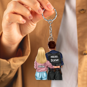 Personalized Gifts For Police Couple Keychain 03QHHU220125TM - Keychains - GoDuckee
