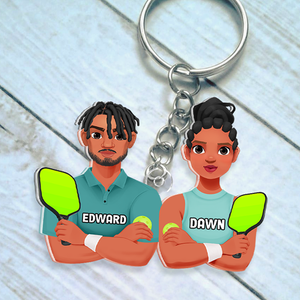 Personalized Gifts For Couple Keychain Pickleball Couple 011QHHU220125PA - Keychains - GoDuckee