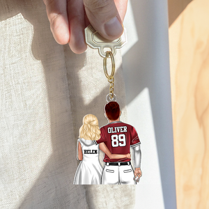 Personalized Gifts For Couple Keychain Baseball Couple 011QHHU200125TM - Keychains - GoDuckee