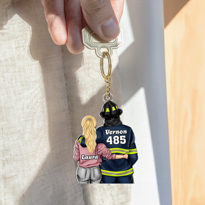 Personalized Gifts For Firefighter Couple Keychain 011QHHU110125TM - Keychains - GoDuckee