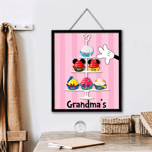 Personalized Gifts For Grandma Wood Sign 04qhtn170224qnpa Cartoon Cupcakes - Wood Signs - GoDuckee