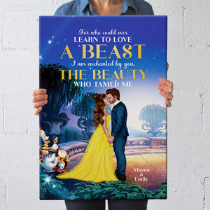 Personalized Gifts For Couple Canvas Print For Who Could Ever Learn To Love A Beast 01HTMH150224PA - Canvas Print - GoDuckee