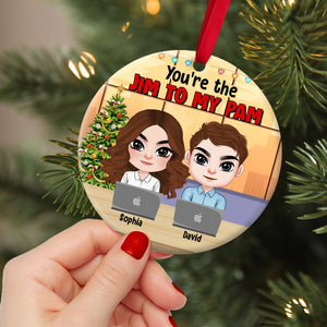 You're The Jim To My Pam, Personalized Office Couple Ornament, 02NATN270923HH, Christmas Gift For Couple - Ornament - GoDuckee