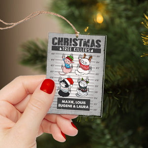 Cat and Christmas Tree, Personalized Ornament, Christmas Gift For Cat Lovers - Ornament - GoDuckee