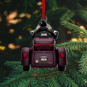 Biker Man Back Riding Motorcycle, Personalized Acrylic Ornament, Christmas Gift For Biker, Motorcycle Lovers, 04NAPO120923 - Ornament - GoDuckee