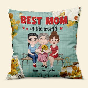 Best Mom In The World, Personalized Square Pillow, Gift For Mom, Mother's Day Gifts - Pillow - GoDuckee