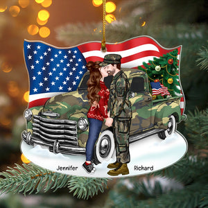 Military Couple-Personalized Acrylic Ornament-Gift For Him/ Gift For Her- Christmas Gift- Couple Ornament - Ornament - GoDuckee
