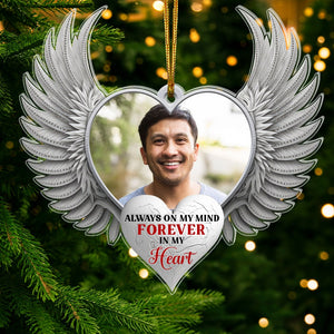Forever In My Heart-Custom Photo Acrylic Custom Shape Ornament- Memorial Ornament - Ornament - GoDuckee