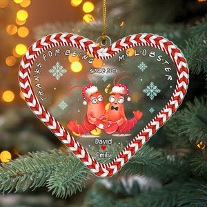 Thanks For Being My Lobster-Personalized Acrylic Ornament- Gift For Him/ Gift For Her- Christmas Gift- Lobster Couple Ornament - Ornament - GoDuckee