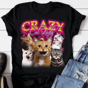 Crazy Cat Lady, Personalized Custom Photo Bootleg 2D Cat Shirt, Gift For Cat Lover, GRE2005 - Shirts - GoDuckee