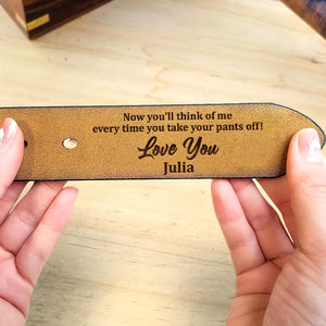 Personalized Gifts For Him Secret Message Men's Belt I Love You - Belts - GoDuckee