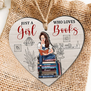 Just A Girl Who Loves Books-Personalized Wood Ornament - PW-2LWORM-03acqn030823tm - Ornament - GoDuckee