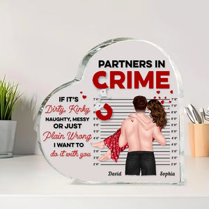 Partners In Crime-Personalized Acrylic Plaque-Gift For Couple- Couple Acrylic Plaque - Decorative Plaques - GoDuckee