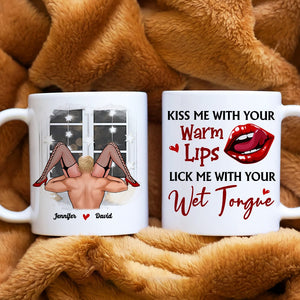 Couple, Kiss Me With Your Warm Lips, Personalized Mug, Couple Gifts - Coffee Mug - GoDuckee