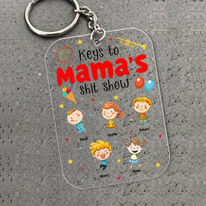 Keys To Mama's Shit Show-Personalized Keychain- Gift For Family- Family Keychain - Keychains - GoDuckee