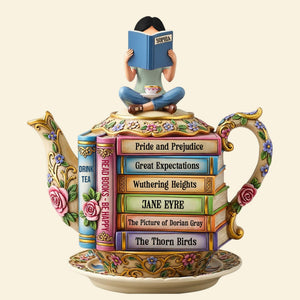 Book & Tea Loving Girl Plaque - Personalized Gifts For Book Lovers 03qhtn020625 - Shaped Plaques - GoDuckee