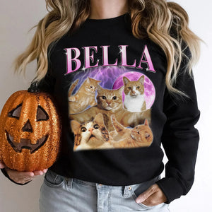 Personalized Custom Photo Bootleg 2D Cat Shirt, Halloween Gifts For Cat Lovers, GRE2005-05HUPO130923 - Shirts - GoDuckee