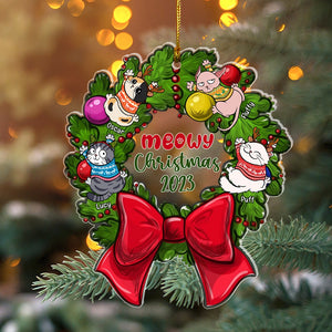 Christmas 2023 Personalized Acrylic Ornament- Gift For Cat Lover- Christmas Gift- Cat Lover Ornament - Ornament - GoDuckee
