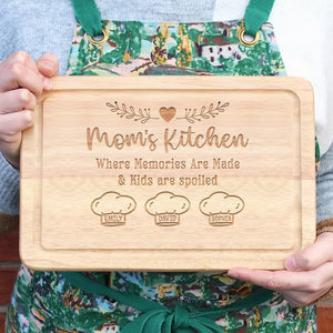 Mom's Kitchen Where Memories Are Made- Personalized Engraved Cutting Board-02kaqn261223 - Home Decor - GoDuckee