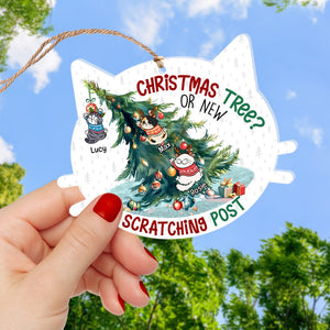 Christmas Tree Or New Scratching Post-Personalized Ornament-Gift For Cat Lover- Christmas Gift - Ornament - GoDuckee