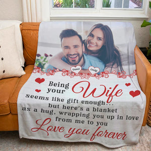 Love You Forever-Custom Photo Blanket-Gift For Wife/ Gift For Husband- Couple Blanket - Blanket - GoDuckee