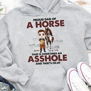 Proud Dad Of A Horse- Gift For Dad- Personalized Shirt- Father's Day Shirt- Horse Dad Shirt - Shirts - GoDuckee