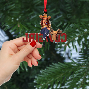 Cowgirl-Personalized Ornament - Acrylic Custom Shape Ornament- Gift For Cowgirl - Cowgirl Ornament - Ornament - GoDuckee
