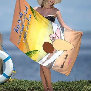 Personalized Gifts For Couple Beach Towel This Is Us A Little But Of Crazy - Beach Towel - GoDuckee