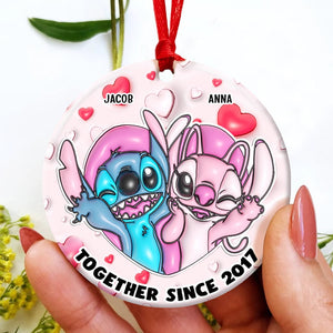 Sweet Cartoon Couple, Personalized 03NAPU261023 Ornament, Gift For Christmas - Ornament - GoDuckee