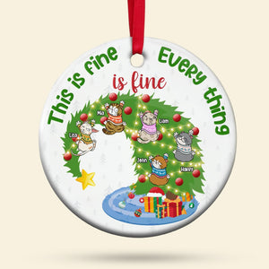Everything Is Fine, Personalized Naughty Cat Ornament, Christmas Gift For Cat Lovers - Ornament - GoDuckee